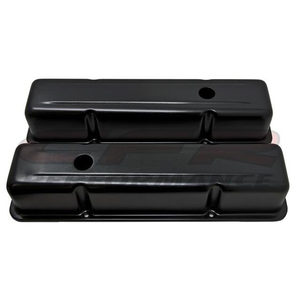 Cfr Performance CFR HZ-8115-PBK Aluminum Stamped Tall Valve Covers Chevy Small Block 283-350 - Anodized Black HZ-8115-PBK - main